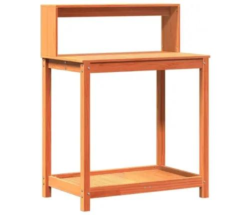 Riiulitega Istutuslaud, Pruun, 82,5 X 50 X 109,5 cm Männipuit