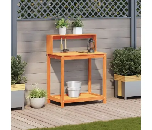 Riiulitega Istutuslaud, Pruun, 82,5 X 50 X 109,5 cm Männipuit