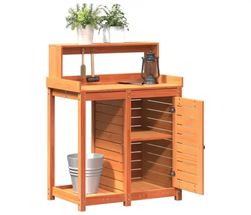 Stādīšanas Galds Ar Plauktiem, 82,5X50X109,5 Cm, Priedes Koks Vidaxl