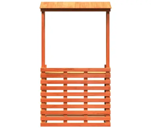 Lauko Baro Stalas Su Stogeliu, Rudas, 112,5X57X195,5cm Mediena