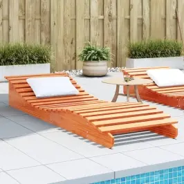 Sauļošanās Zvilnis, Vaska Brūnas, 205X70X31,5 Cm, Priedes Koks Vidaxl