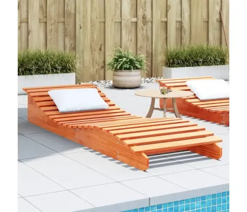 Sauļošanās Zvilnis, Vaska Brūnas, 205X70X31,5 Cm, Priedes Koks Vidaxl