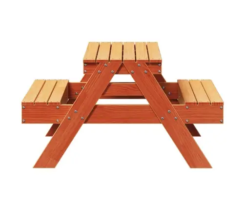 Piknika Galds Bērniem, Vaska Brūnas, 88X97X52 Cm, Priedes Koks Vidaxl