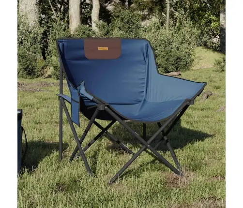 Kempinga Krēsli Ar Kabatu, 2 Gab., Saliekami, Zili Vidaxl