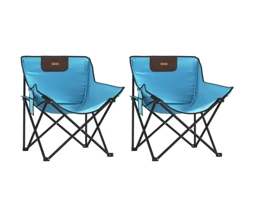 Kempinga Krēsli Ar Kabatu, 2 Gab., Saliekami, Koši Zils Vidaxl