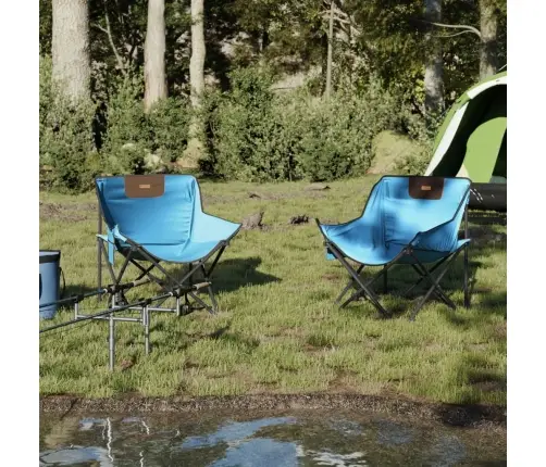 Kempinga Krēsli Ar Kabatu, 2 Gab., Saliekami, Koši Zils Vidaxl