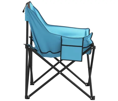Kempinga Krēsli Ar Kabatu, 2 Gab., Saliekami, Koši Zils Vidaxl
