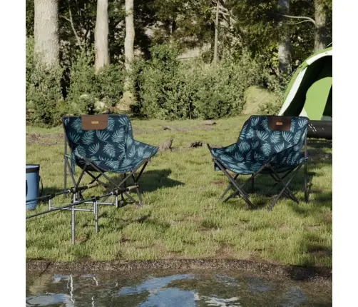 Kempinga Krēsli Ar Kabatu, 2 Gab., Saliekami, Lapu Apdruku Vidaxl