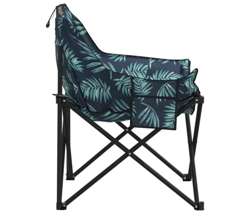 Kempinga Krēsli Ar Kabatu, 2 Gab., Saliekami, Lapu Apdruku Vidaxl