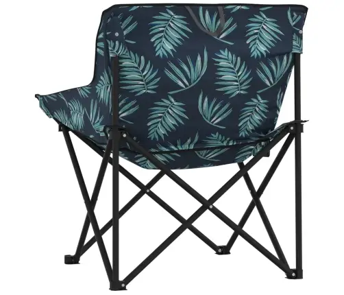 Kempinga Krēsli Ar Kabatu, 2 Gab., Saliekami, Lapu Apdruku Vidaxl