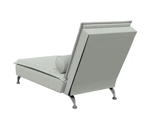 Zvilnis Ar Cilindra Formas Spilvenu, Gaiši Pelēks, Samts Vidaxl