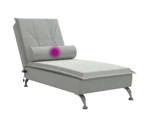 Zvilnis Ar Cilindra Formas Spilvenu, Gaiši Pelēks, Samts Vidaxl