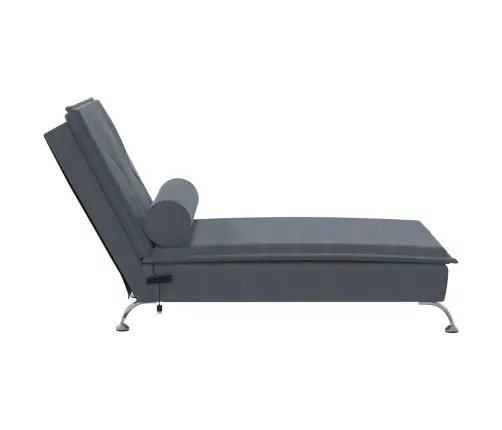 Zvilnis Ar Cilindra Formas Spilvenu, Tumši Pelēks, Samts Vidaxl