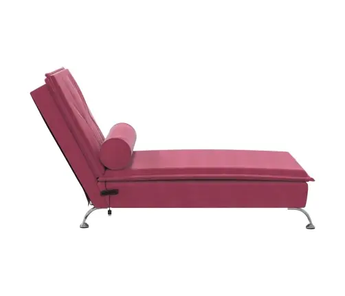 Zvilnis Ar Cilindra Formas Spilvenu, Vīnsarkans, Samts Vidaxl