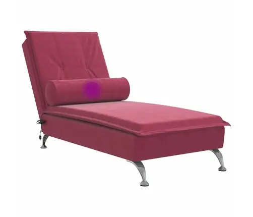 Zvilnis Ar Cilindra Formas Spilvenu, Vīnsarkans, Samts Vidaxl