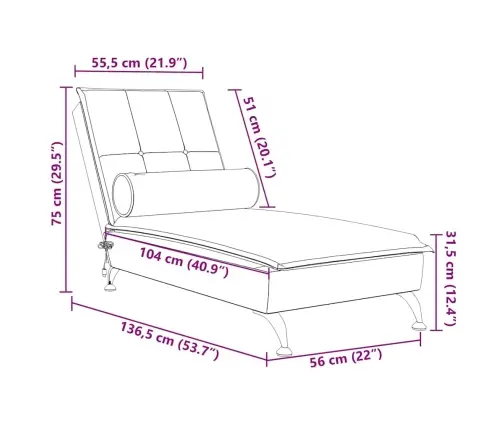 Zvilnis Ar Cilindra Formas Spilvenu, Vīnsarkans, Samts Vidaxl