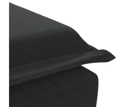 Masažinis Poilsio Gultas Su Ilga Pagalve, Juodas, Aksomas