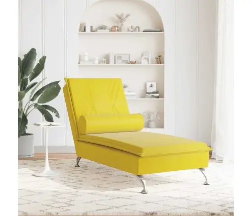 Massaažikanapee Polstriga, Kollane, Samet