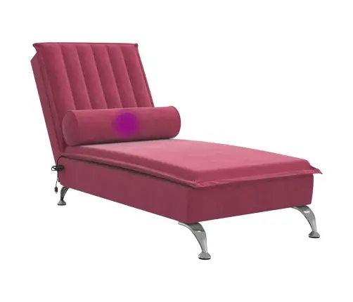 Zvilnis Ar Cilindra Formas Spilvenu, Vīnsarkans, Samts Vidaxl