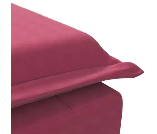Zvilnis Ar Cilindra Formas Spilvenu, Vīnsarkans, Samts Vidaxl