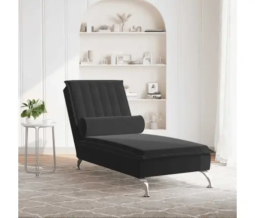 Massaažikanapee Polstriga, Must, Samet