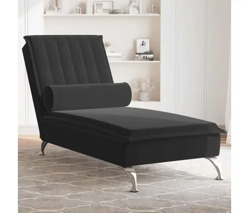 Massaažikanapee Polstriga, Must, Samet