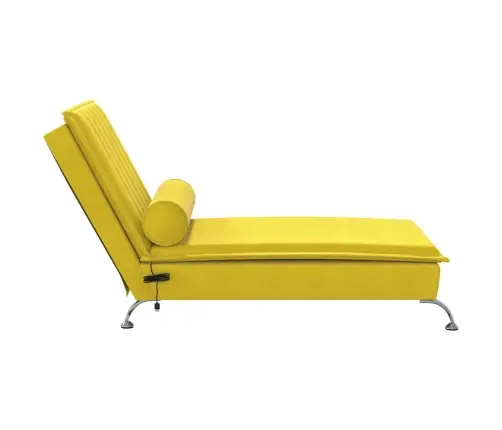 Zvilnis Ar Cilindra Formas Spilvenu, Dzeltens, Samts Vidaxl