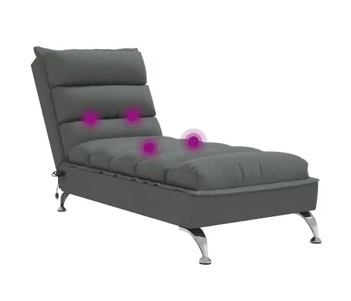 Masažinis Poilsio Gultas Su Pagalvėlėmis, Pilkas, Audinys