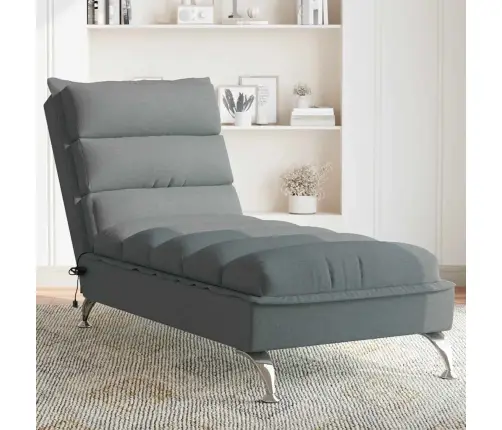 Masažinis Poilsio Gultas Su Pagalvėlėmis, Pilkas, Audinys
