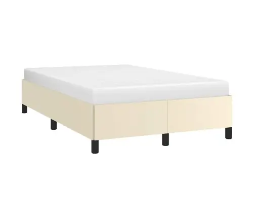 Lovos Rėmas Be Čiužinio, Kremo Spalvos, 120X190cm Dirbt. Oda
