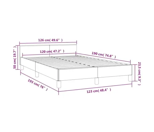 Gultas Rāmis Bez Matrača Tumši Pelēks 120X190 Cm Audums Vidaxl