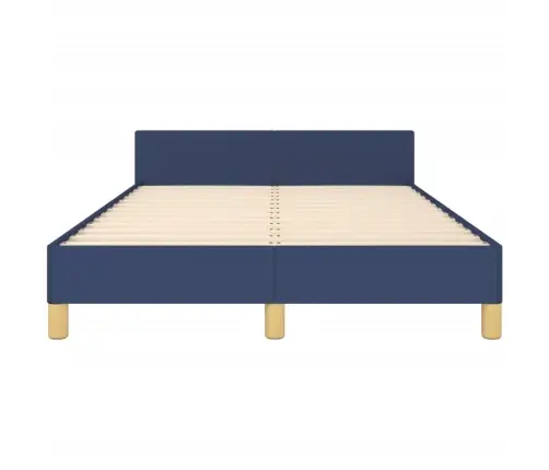 Gultas Rāmis Bez Matrača Zils 120X190 Cm Audums Vidaxl