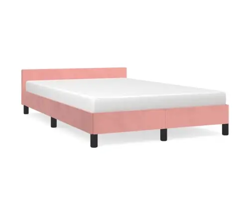 Gultas Rāmis Bez Matrača Rozā 120X190 Cm Samts Vidaxl
