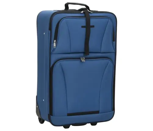 Piecdaļīgs Koferu Komplekts, Zils Audums Vidaxl