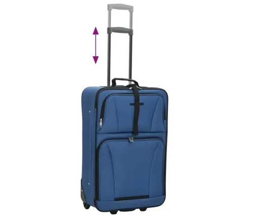 Piecdaļīgs Koferu Komplekts, Zils Audums Vidaxl