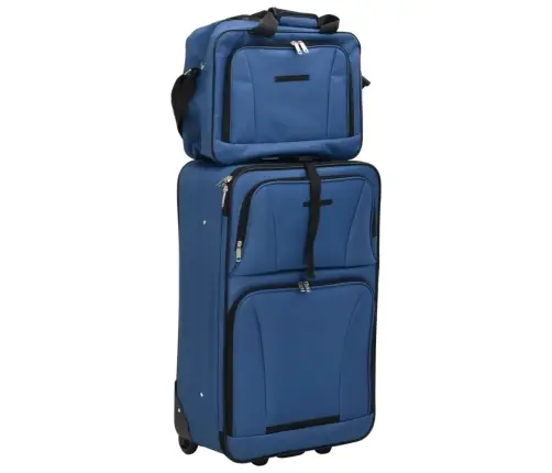 Piecdaļīgs Koferu Komplekts, Zils Audums Vidaxl