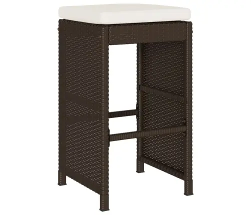 Dārza Bāra Krēsli Ar Matračiem, 4 Gab., Brūna Pe Rotangpalma Vidaxl