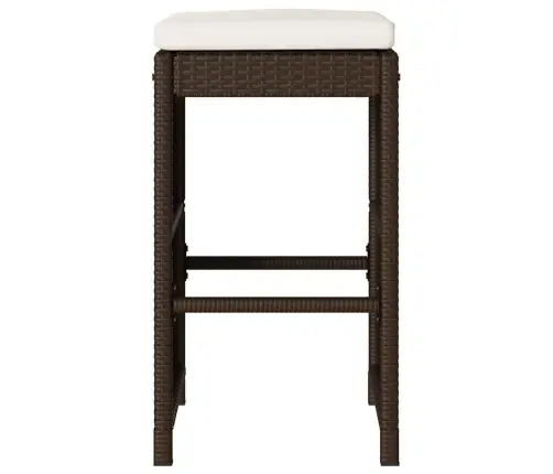 Dārza Bāra Krēsli Ar Matračiem, 4 Gab., Brūna Pe Rotangpalma Vidaxl