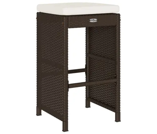 Dārza Bāra Krēsli Ar Matračiem, 4 Gab., Brūna Pe Rotangpalma Vidaxl