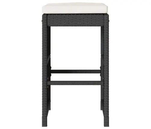 Dārza Bāra Krēsli Ar Matračiem, 4 Gab., Melna Pe Rotangpalma Vidaxl