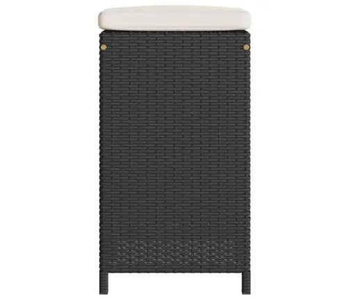 Dārza Bāra Krēsli Ar Matračiem, 4 Gab., Melna Pe Rotangpalma Vidaxl