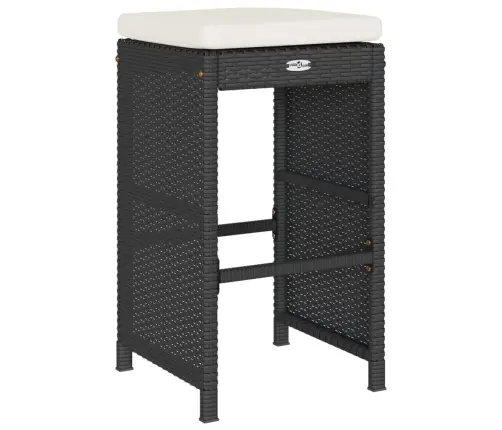 Dārza Bāra Krēsli Ar Matračiem, 4 Gab., Melna Pe Rotangpalma Vidaxl