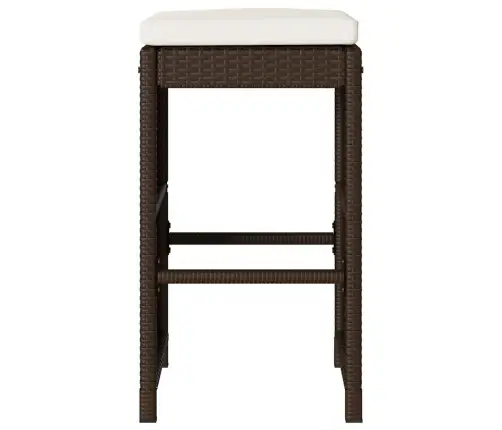 Dārza Bāra Krēsli Ar Matračiem, 6 Gab., Brūna Pe Rotangpalma Vidaxl