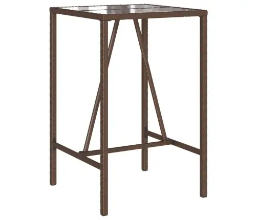 Āra Bāra Galds, Brūns, 70X70X110 Cm, Pe Rotangpalma Vidaxl