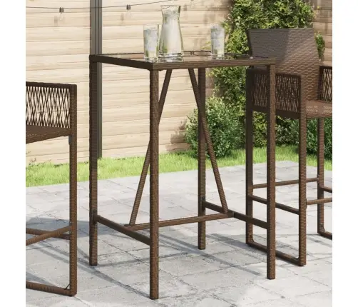 Āra Bāra Galds, Brūns, 70X70X110 Cm, Pe Rotangpalma Vidaxl