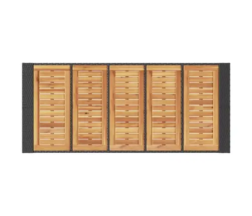 Dārza Galds Ar Akācijas Virsmu, Melns, 185X80X110 Cm, Pe Pinums Vidaxl