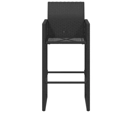 Sodo Baro Taburetės, 2Vnt., Juodos Spalvos, Poliratanas
