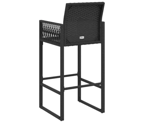 Sodo Baro Taburetės, 2Vnt., Juodos Spalvos, Poliratanas