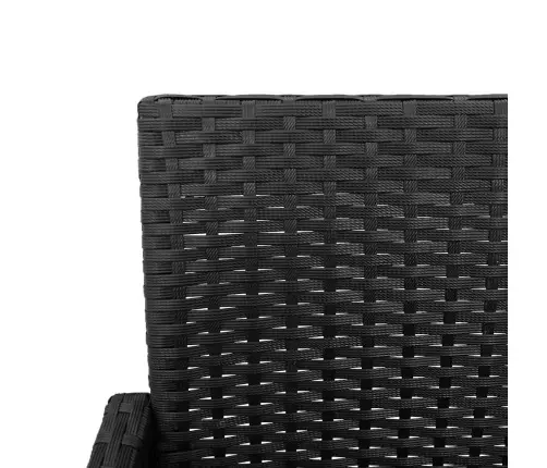 Sodo Baro Taburetės, 2Vnt., Juodos Spalvos, Poliratanas