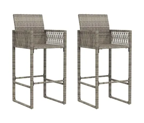 Dārza Bāra Krēsli, 2 Gab., Pelēka Pe Rotangpalma Vidaxl